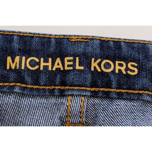 Women's Michael Kors Izzy Skinny Dark Blue Denim Jeans Size 12 - Picture 3 of 8